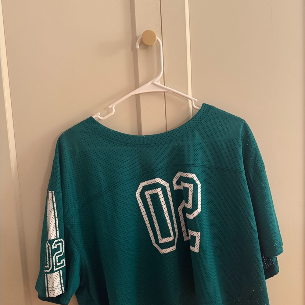 Teal Crop - Top Sports Jersey